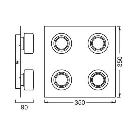 Ledvance - LED Stropna kupaonska svjetiljka ORBIS FLAME 4xLED/5,5W/230V 3000/4000K IP44 bijela
