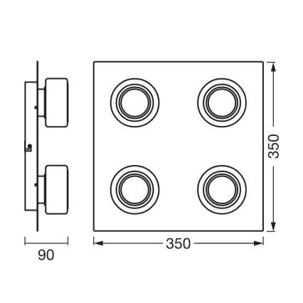 Ledvance - LED Stropna svjetiljka za kupaonicu ORBIS FLAME 4xLED/5,5W/230V 3000/4000K IP44 sjajni krom
