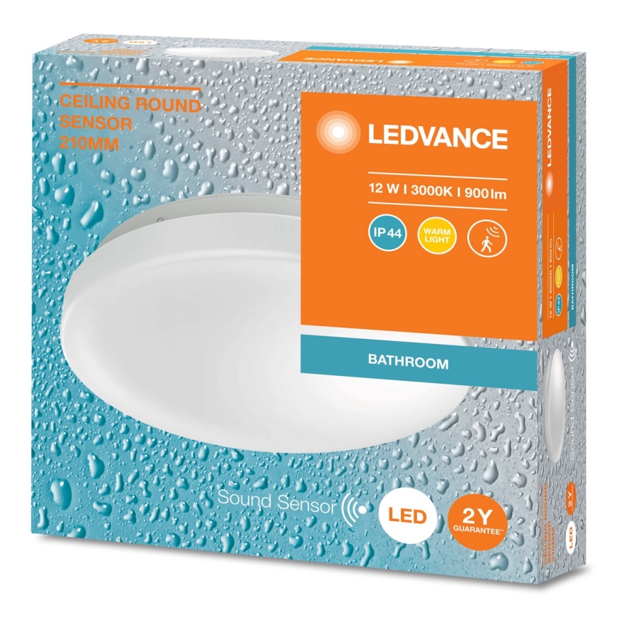 Ledvance - LED stropno svjetlo za kupaonicu sa senzorom sumraka CEILING ROUND LED/12W/230V IP44