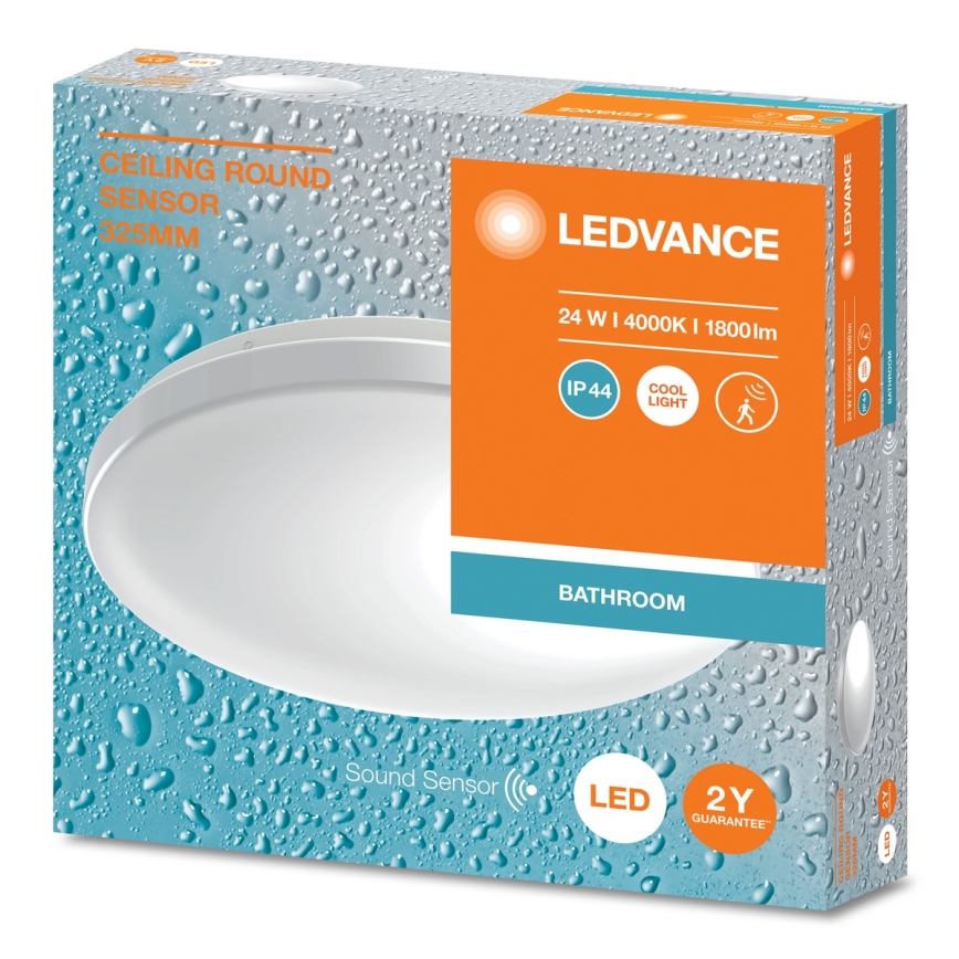 Ledvance - LED stropno svjetlo za kupaonicu sa senzorom za sumrak CEILING ROUND LED/24W/230V IP44