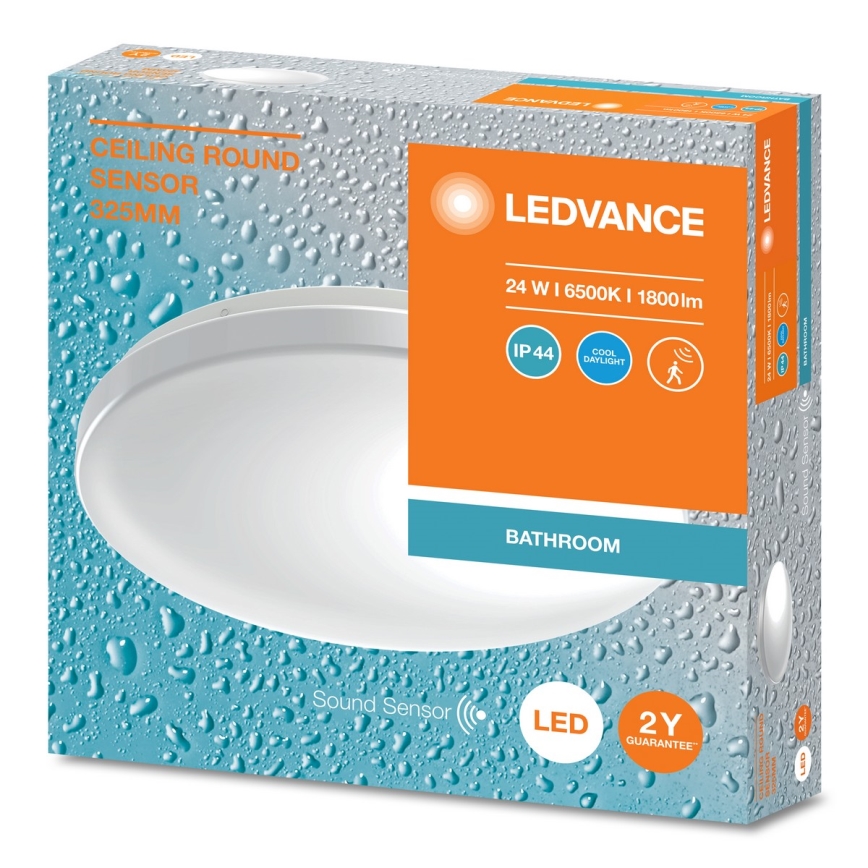 Ledvance - LED stropno svjetlo za kupaonicu sa senzorom sumraka CEILING ROUND LED/24W/230V IP44
