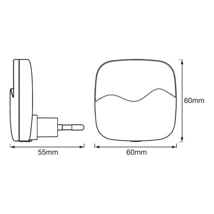 Ledvance - LED Noćna svjetiljka za utičnicu sa senzorom LUNETTA LED/0,5W/230V 3000K