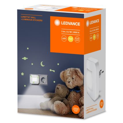Ledvance - LED noćno svjetlo s senzorom sumraka LUNETTA LED/0,2W/230V