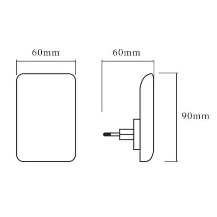 Ledvance - LED Noćno svjetlo sa senzorom LUNETTA LED/0,28W/230V 3000K