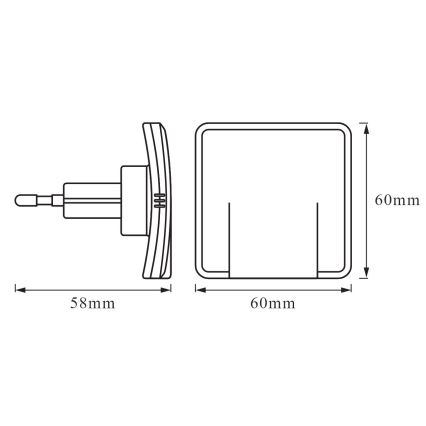 Ledvance - LED Noćno svjetlo sa senzorom LUNETTA LED/0,3W/230V 3000K