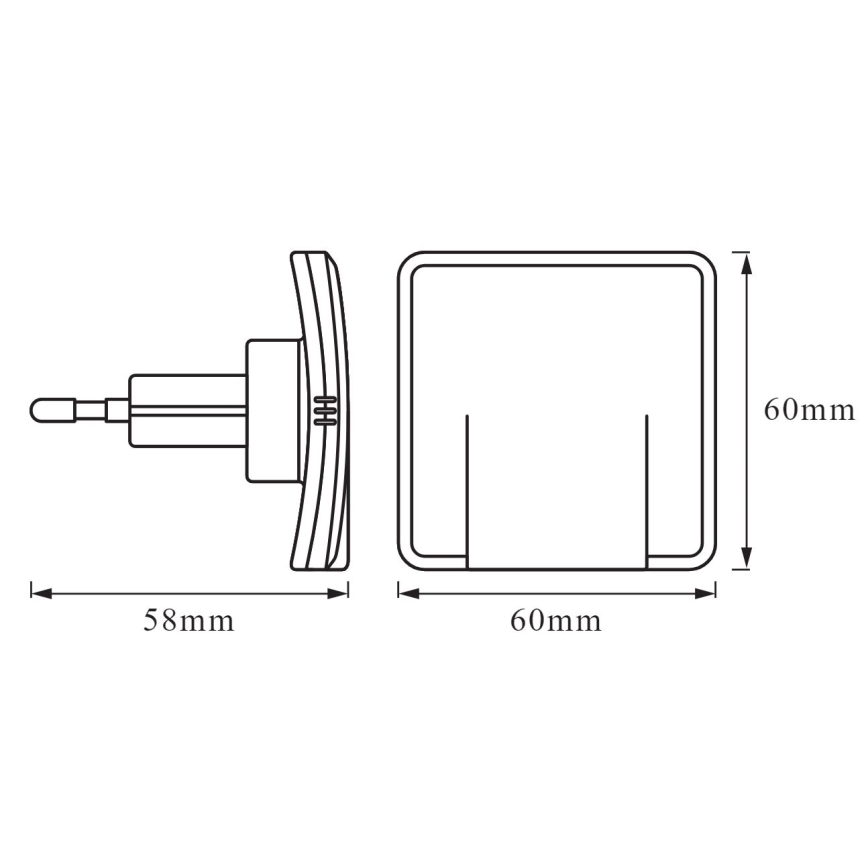 Ledvance - LED Noćno svjetlo sa senzorom LUNETTA LED/0,3W/230V 3000K