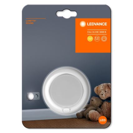 Ledvance - LED Noćno svjetlo sa senzorom LUNETTA LED/0,3W/230V 3000K