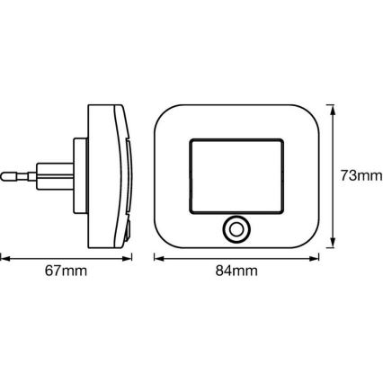 Ledvance - LED Noćno svjetlo sa senzorom LUNETTA LED/0,7W/230V 3000K