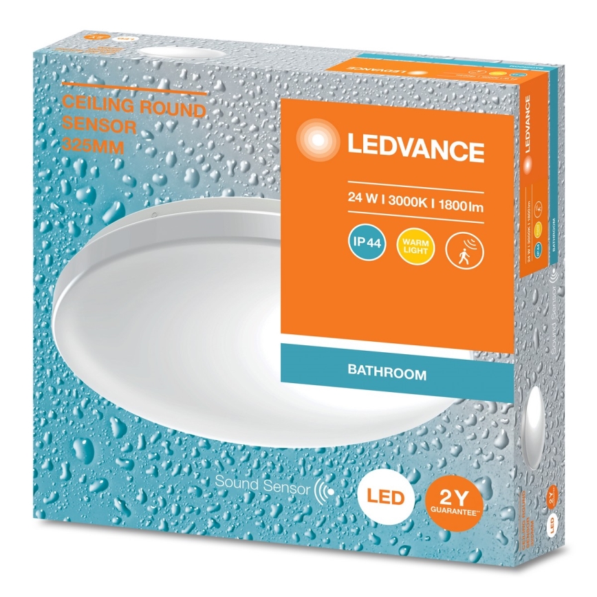 Ledvance - LED stropno svjetlo za kupaonicu sa senzorom sumraka CEILING ROUND LED/24W/230V IP44