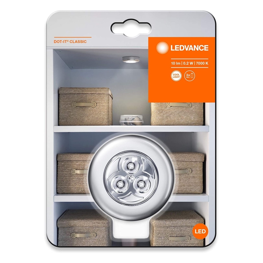 Ledvance - LED Orijentacijska svjetiljka na dodir DOT-IT LED/0,2W/3xAAA