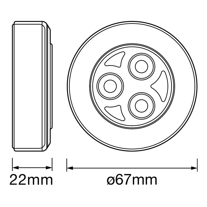 Ledvance - LED Orijentacijska svjetiljka na dodir DOT-IT LED/0,2W/3xAAA