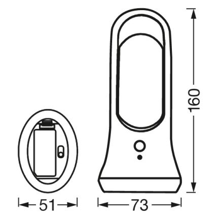 Ledvance - LED Orijentacijska svjetiljka sa senzorom MOBILE LED/0,7W/4xAAA