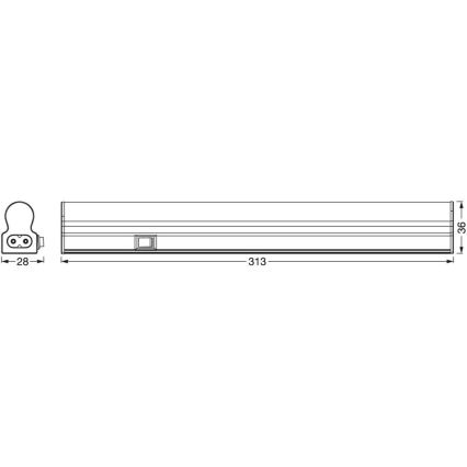 Ledvance - LED Podelementna svjetiljka sa senzorom BATTEN LED/4W/230V 32 cm