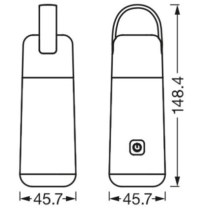 Ledvance - LED Power bank s funkcijom baterijske svjetiljke MOBILE LED/0,5W/5V 1800mAh 2xUSB