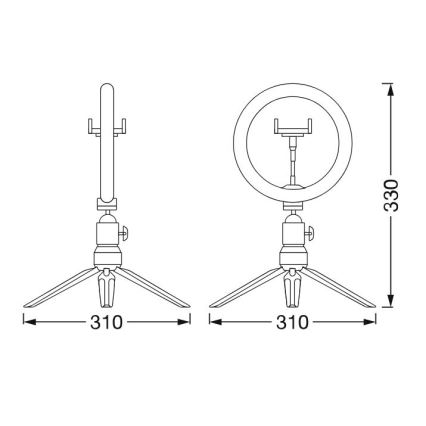 Ledvance - LED stolna lampa s prigušivanjem, postoljem i držačem za vloganje LED/5,5W/USB 3000/4000/6500K