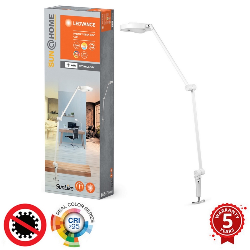 Ledvance - LED Prigušiva lampa s kopčom SUN@HOME LED/15W/230V 2200-5000K CRI 95 Wi-Fi