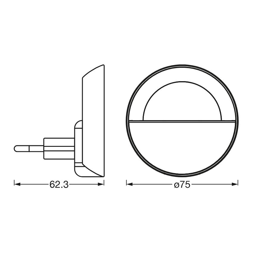 Ledvance - LED Prigušiva noćno svjetlo LUNETTA LED/0,7W/230V