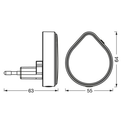 Ledvance - LED Prigušiva orijentacijska svjetiljka za utičnicu LUNETTA LED/0,5W/230V