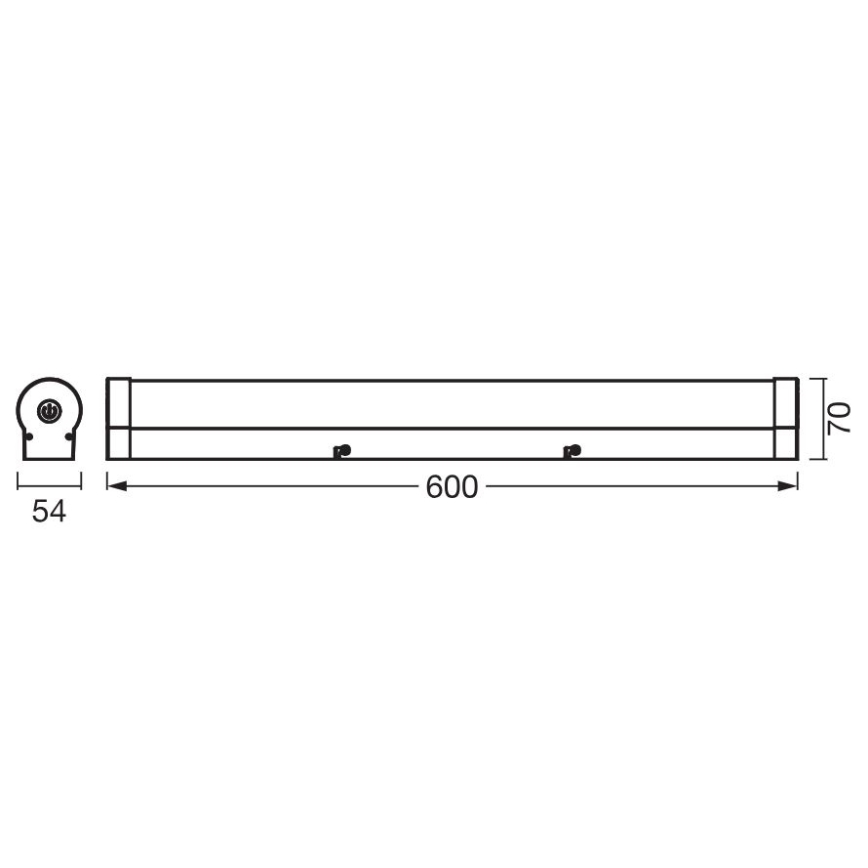Ledvance - LED Prigušiva dodirna rasvjeta za ogledalo ORBIS TUBE LED/12W/230V 60 cm 3000/4000K IP44