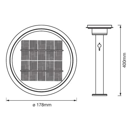 Ledvance - LED Prigušiva solarna lampa sa senzorom CIRCLE LED/6W/3,2V 2200 mAh IP44