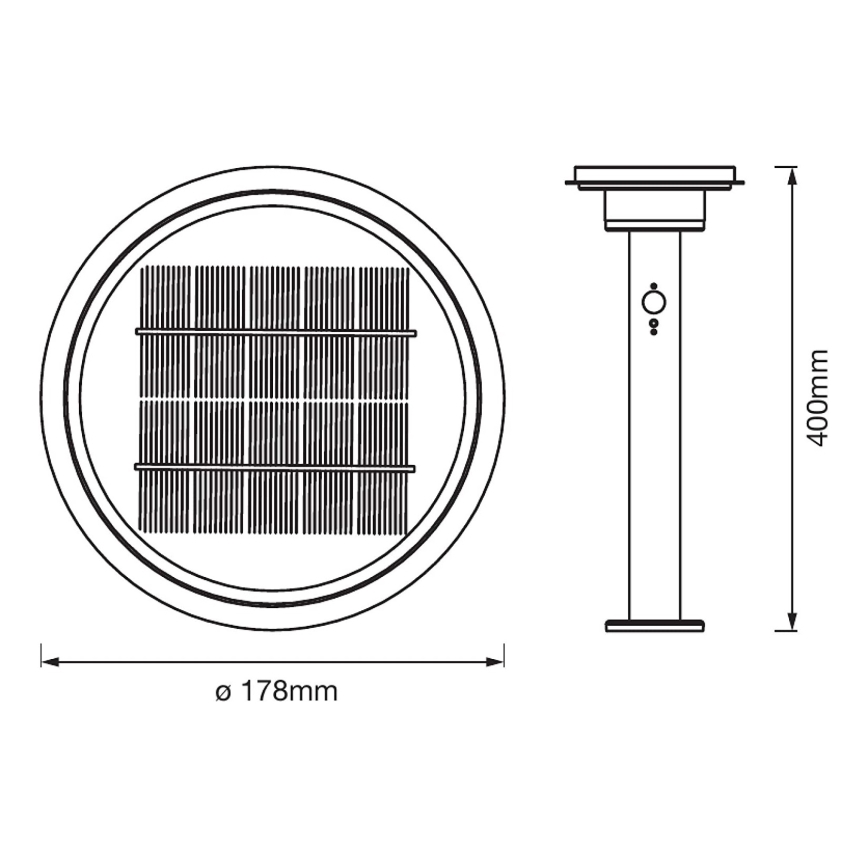 Ledvance - LED Prigušiva solarna lampa sa senzorom CIRCLE LED/6W/3,2V 2200 mAh IP44