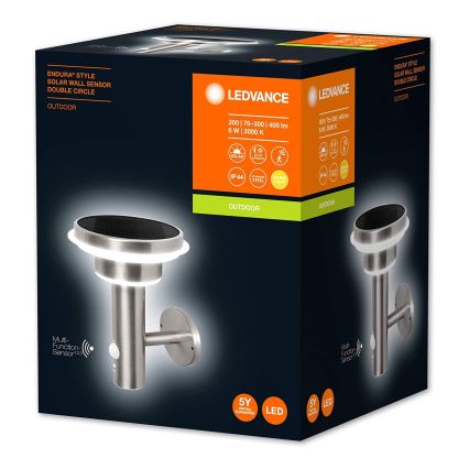 Ledvance - LED Prigušiva solarna svjetiljka sa senzorom CIRCLE LED/6W/3,2V 2200 mAh IP44