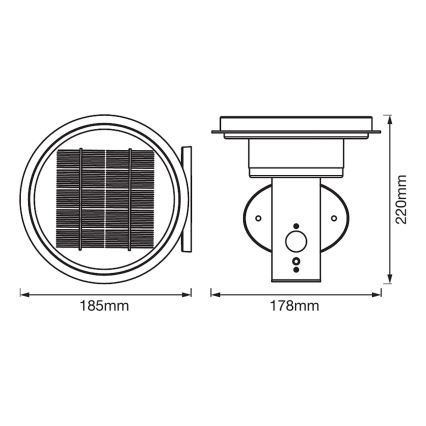 Ledvance - LED Prigušiva solarna svjetiljka sa senzorom CIRCLE LED/6W/3,2V 2200 mAh IP44