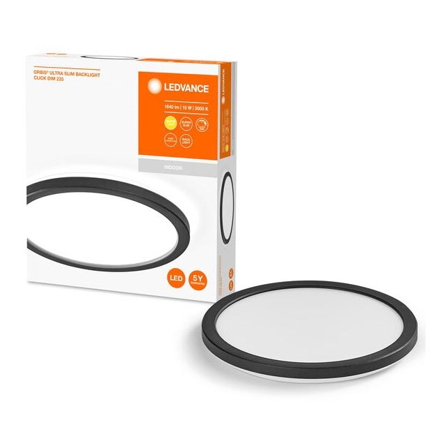 Ledvance - LED Prigušiva stropna svjetiljka ORBIS LED/15W/230V crna