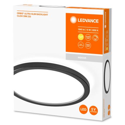 Ledvance - LED Prigušiva stropna svjetiljka ORBIS LED/15W/230V crna