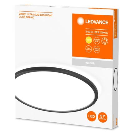 Ledvance - LED Prigušiva stropna svjetiljka ORBIS LED/22W/230V crna