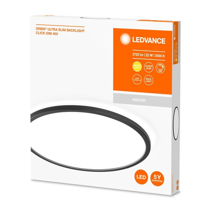 Ledvance - LED Prigušiva stropna svjetiljka ORBIS LED/22W/230V crna