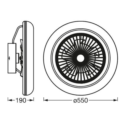 Ledvance - LED Prigušiva stropna svjetiljka s ventilatorom SMART+ LED/35W/230V Wi-Fi 3000-6500K + daljinski upravljač