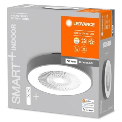 Ledvance - LED Prigušiva stropna svjetiljka s ventilatorom SMART+ LED/38W/230V 3000-6500K Wi-Fi + daljinski upravljač