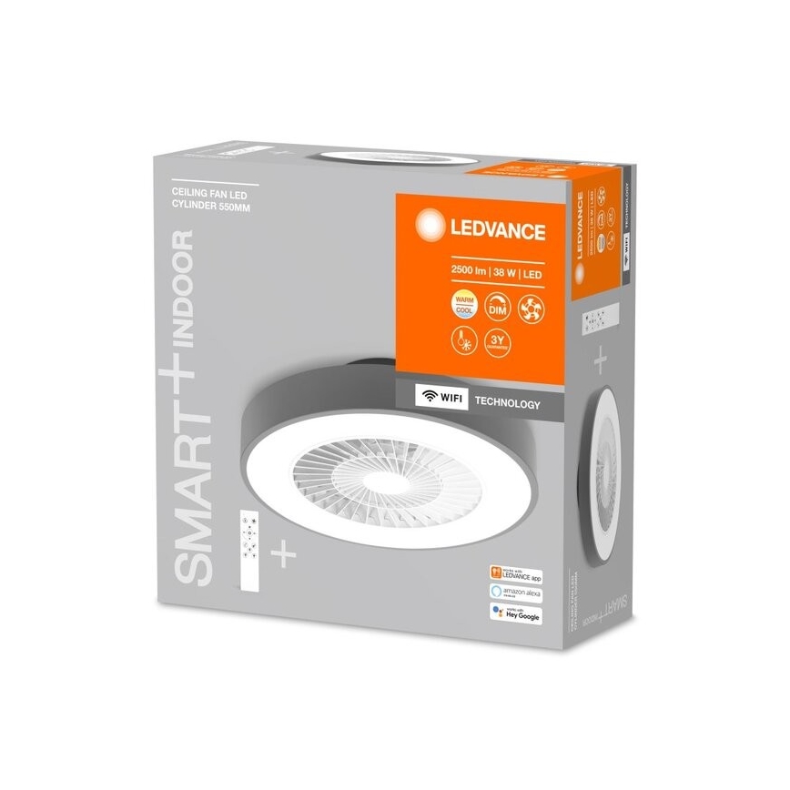 Ledvance - LED Prigušiva stropna svjetiljka s ventilatorom SMART+ LED/38W/230V 3000-6500K Wi-Fi + daljinski upravljač