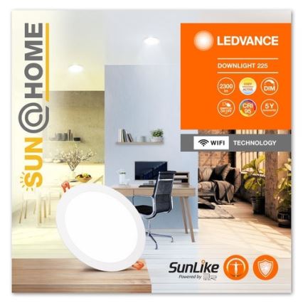 Ledvance - LED Prigušiva ugradbena svjetiljka SUN@HOME LED/22W/230V 2200-5000 CRI 95 Wi-Fi