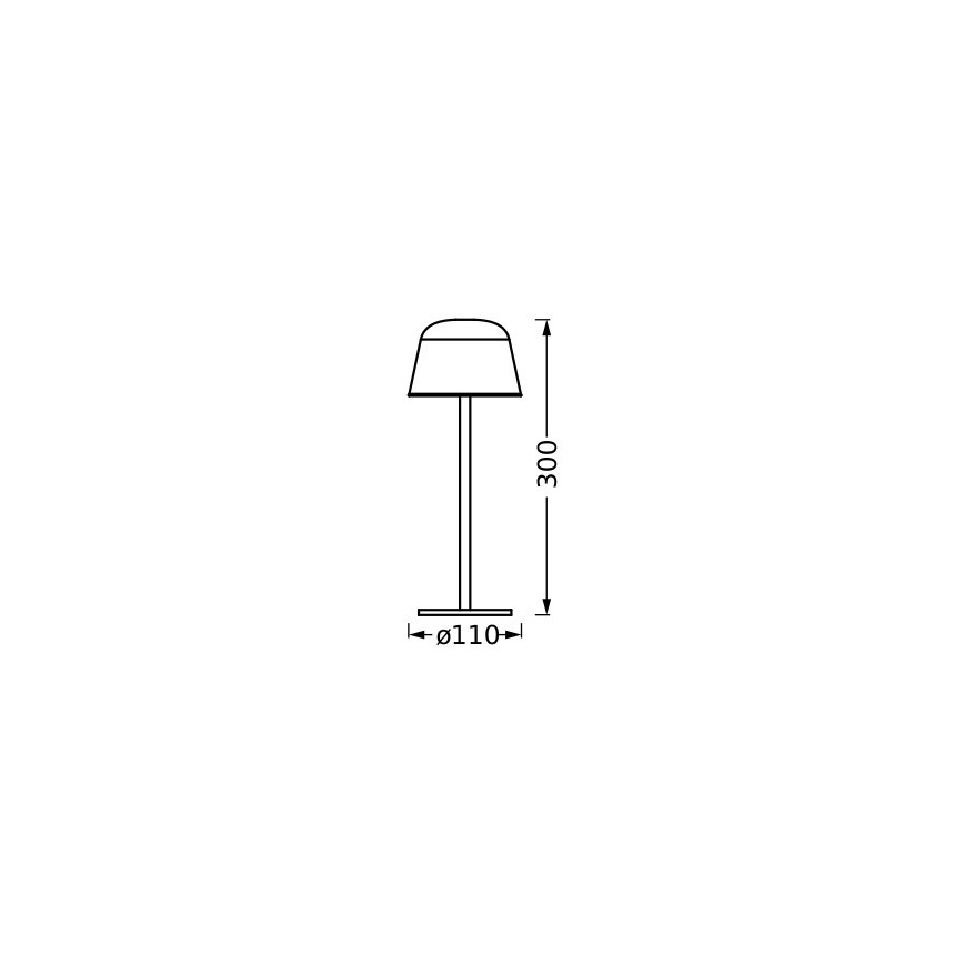 Ledvance - LED Prigušiva vanjska punjiva lampa TABLE LED/2,5W/5V IP54 crna