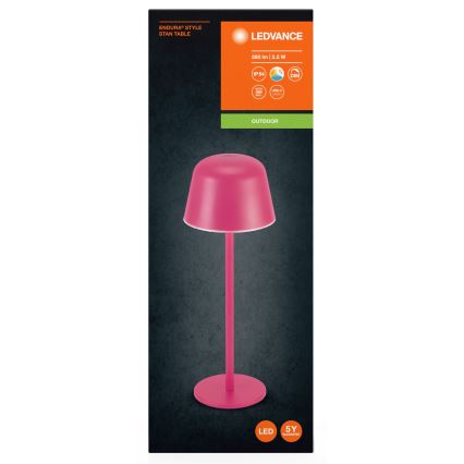 Ledvance - LED Prigušiva vanjska punjiva lampa TABLE LED/2,5W/5V IP54 crvena