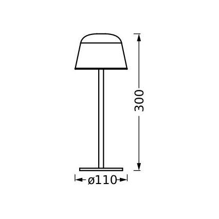 Ledvance - LED Prigušiva vanjska punjiva lampa TABLE LED/2,5W/5V IP54 crvena