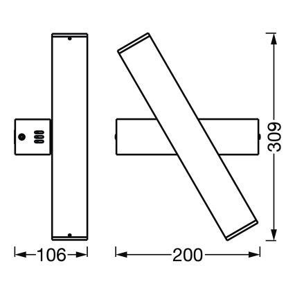 Ledvance - LED Prigušiva zidna svjetiljka SMART+ CROSS 2xLED/6W/230V 3000-6500K Wi-Fi