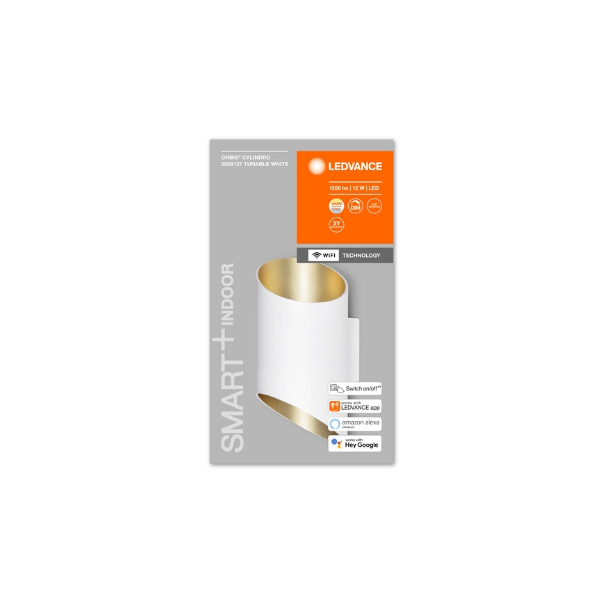 Ledvance - LED Prigušiva zidna svjetiljka SMART+ CYLINDRO LED/12W/230V 3000-6500K Wi-Fi bijela