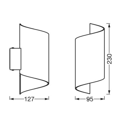 Ledvance - LED Prigušiva zidna svjetiljka SMART+ TWIST LED/12W/230V 3000-6500K Wi-Fi crna