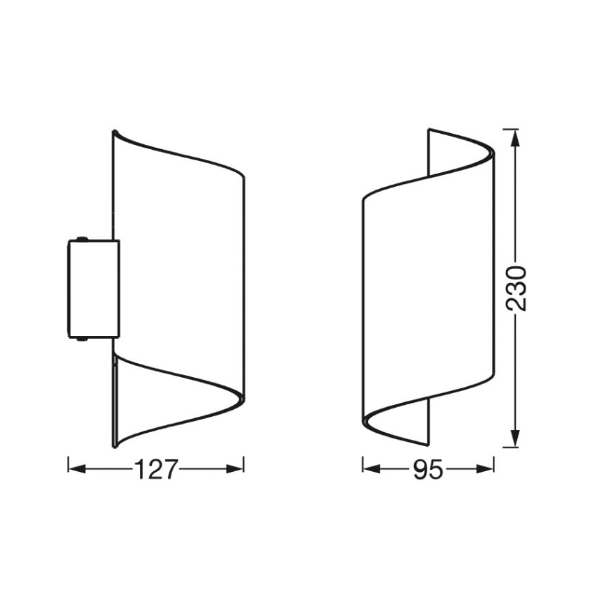 Ledvance - LED Prigušiva zidna svjetiljka SMART+ TWIST LED/12W/230V 3000-6500K Wi-Fi crna