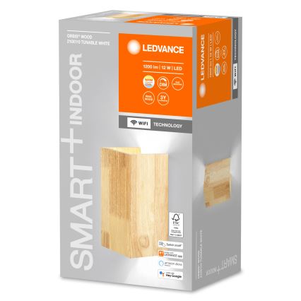 Ledvance - LED Prigušiva zidna svjetiljka SMART+ WOOD LED/12W/230V 3000-6500K Wi-Fi