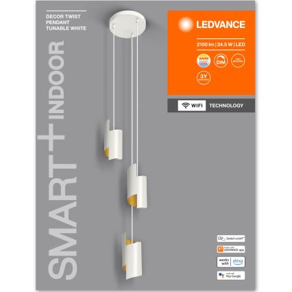 Ledvance - LED Prigušivi luster na sajli SMART+ DECOR 3xLED/8W/230V bijela Wi-Fi