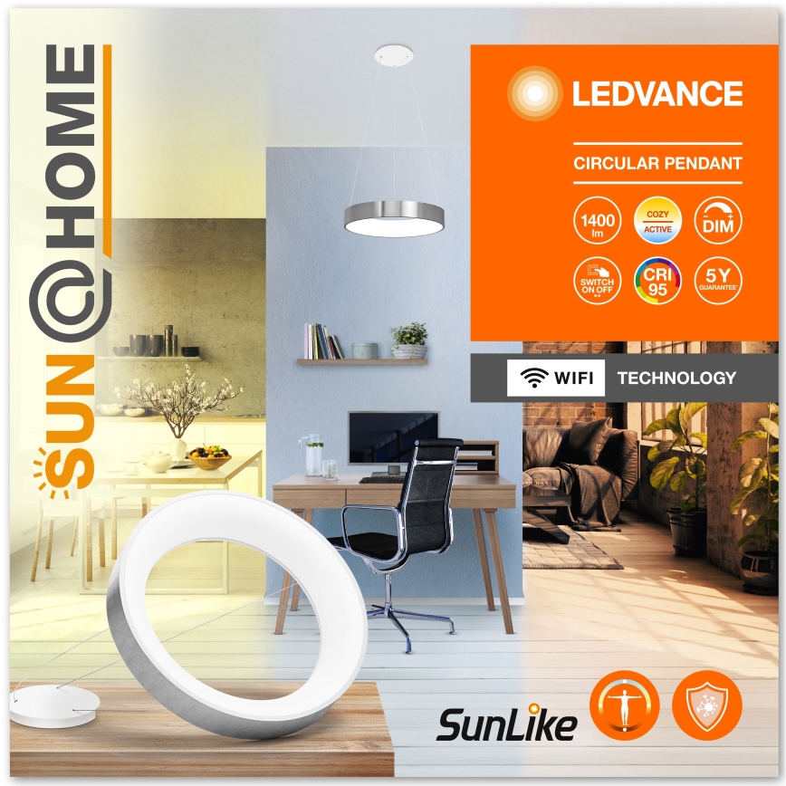 Ledvance - LED Prigušivi luster na sajli SUN@HOME CIRCULAR LED/18,5W/230V Wi-Fi