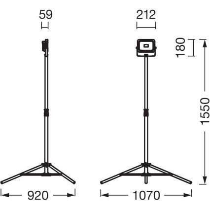 Ledvance - LED Prigušivi reflektor s držačem WORKLIGHT TRIPOD LED/20W/3,7V IP54