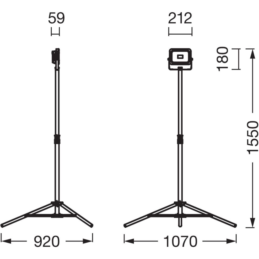 Ledvance - LED Prigušivi reflektor s držačem WORKLIGHT TRIPOD LED/20W/3,7V 1500 mAh IP54