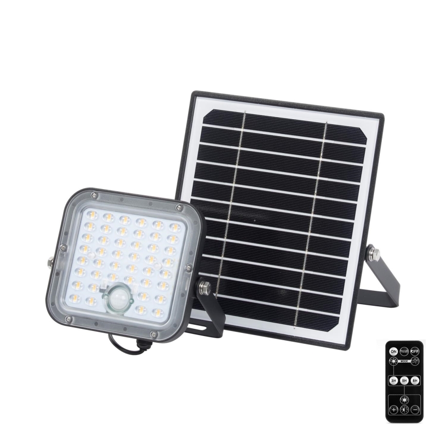 Ledvance - LED Prigušivi solarni reflektor sa senzorom za pokret i dan/noć FLOOD SPLIT LED/10W/3,2V 5000 mAh IP65 + daljinski upravljač