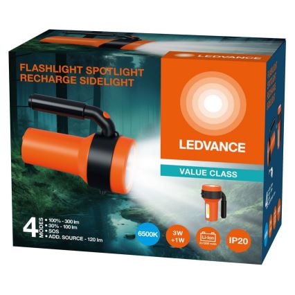 Ledvance - LED Punjiva baterijska svjetiljka s power bankom FLASHLIGHT LED/3W/5V 2400 mAh