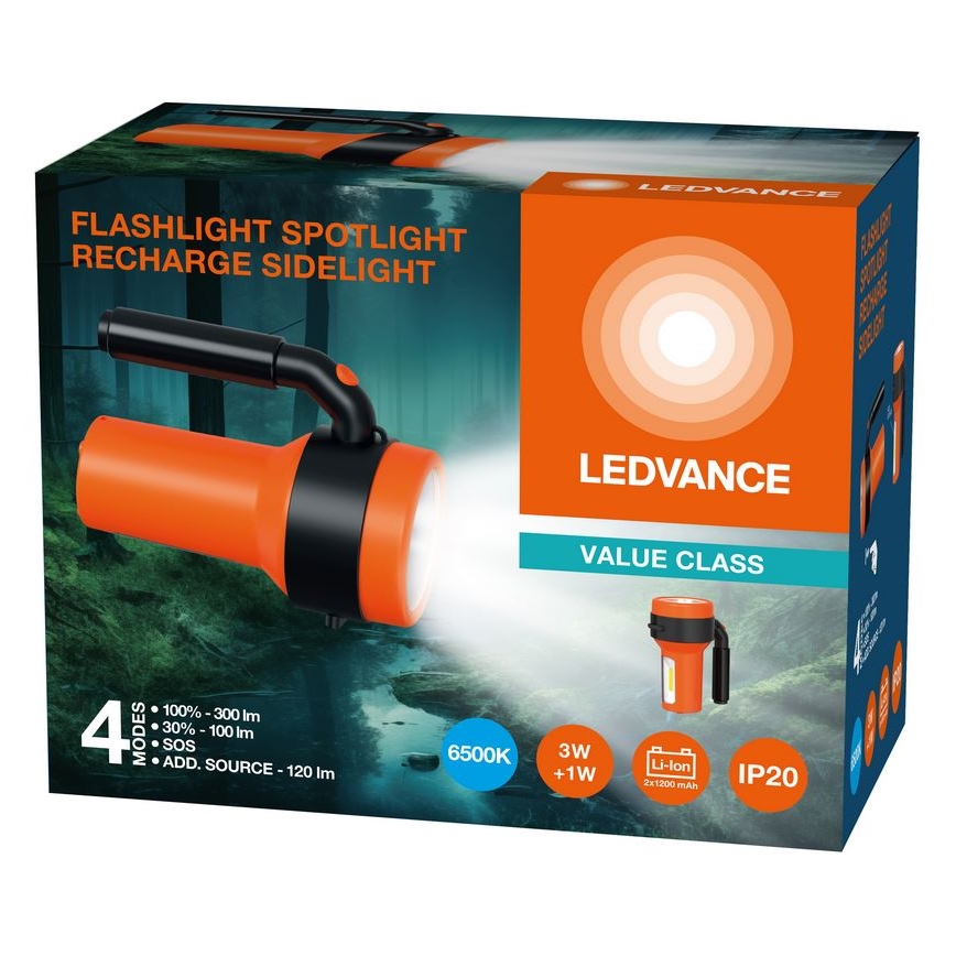 Ledvance - LED Punjiva baterijska svjetiljka s power bankom FLASHLIGHT LED/3W/5V 2400 mAh